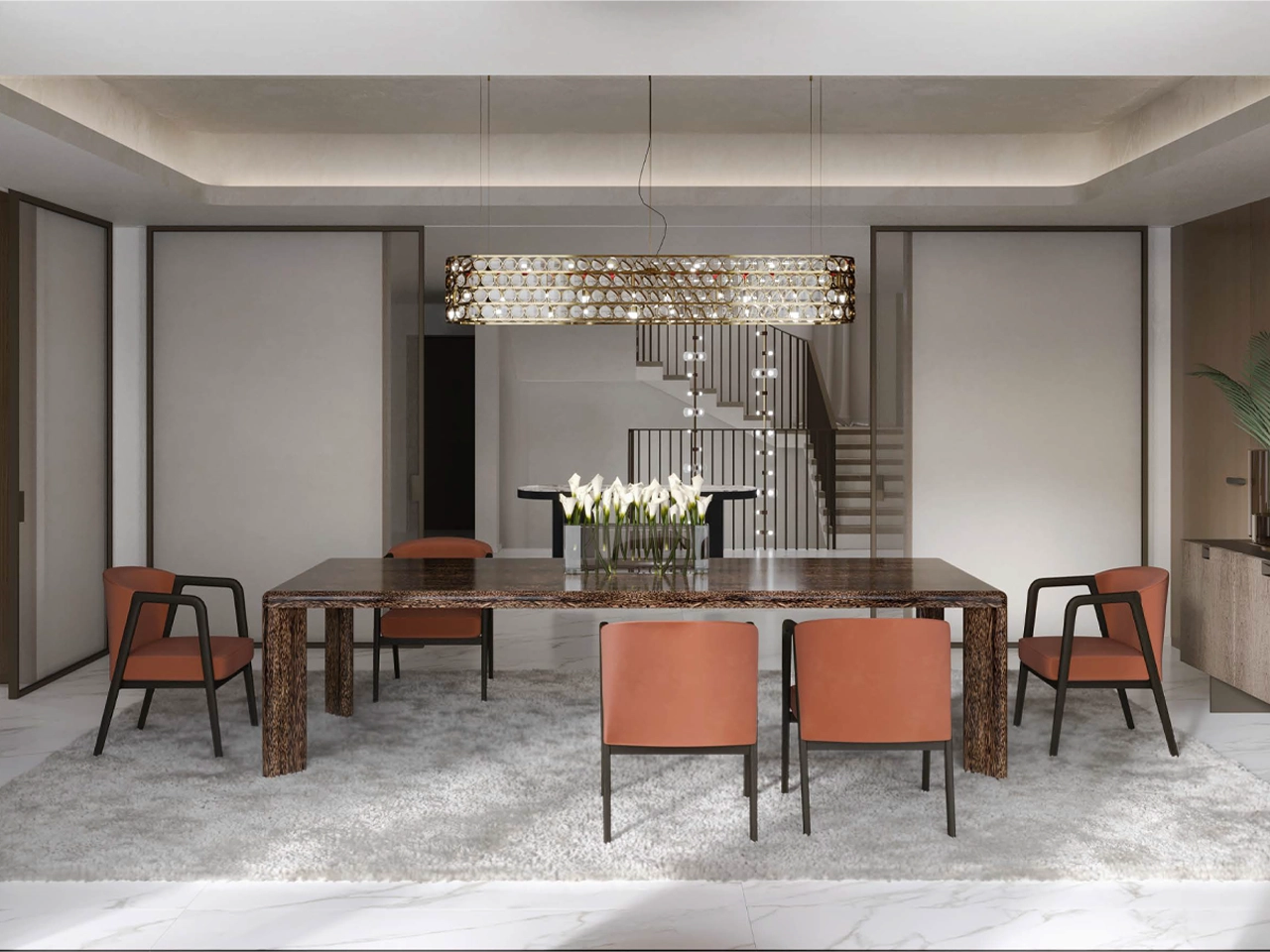 Completed luxury villa dining room renovation in Dubai